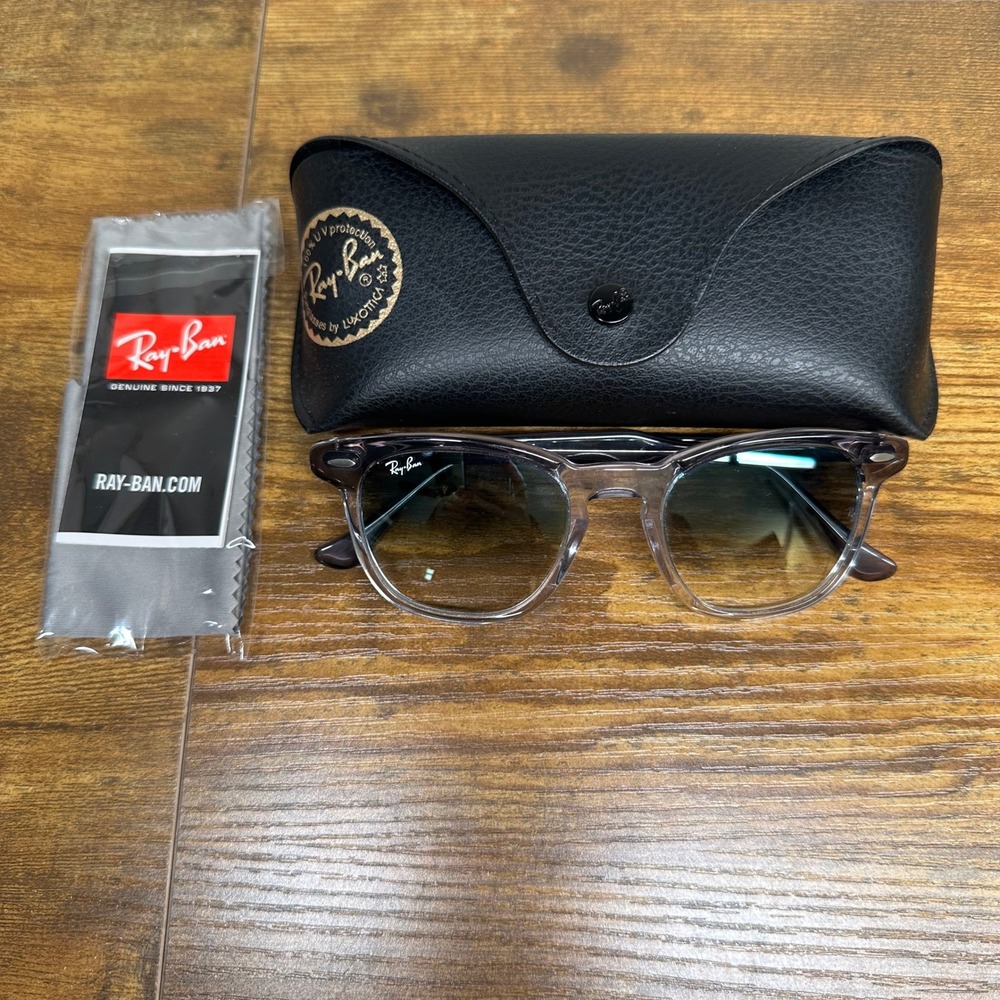 Ray-Ban Hawkeye RB2298 1355/3F Transparent Grey Square Sunglasses 50mm Italy